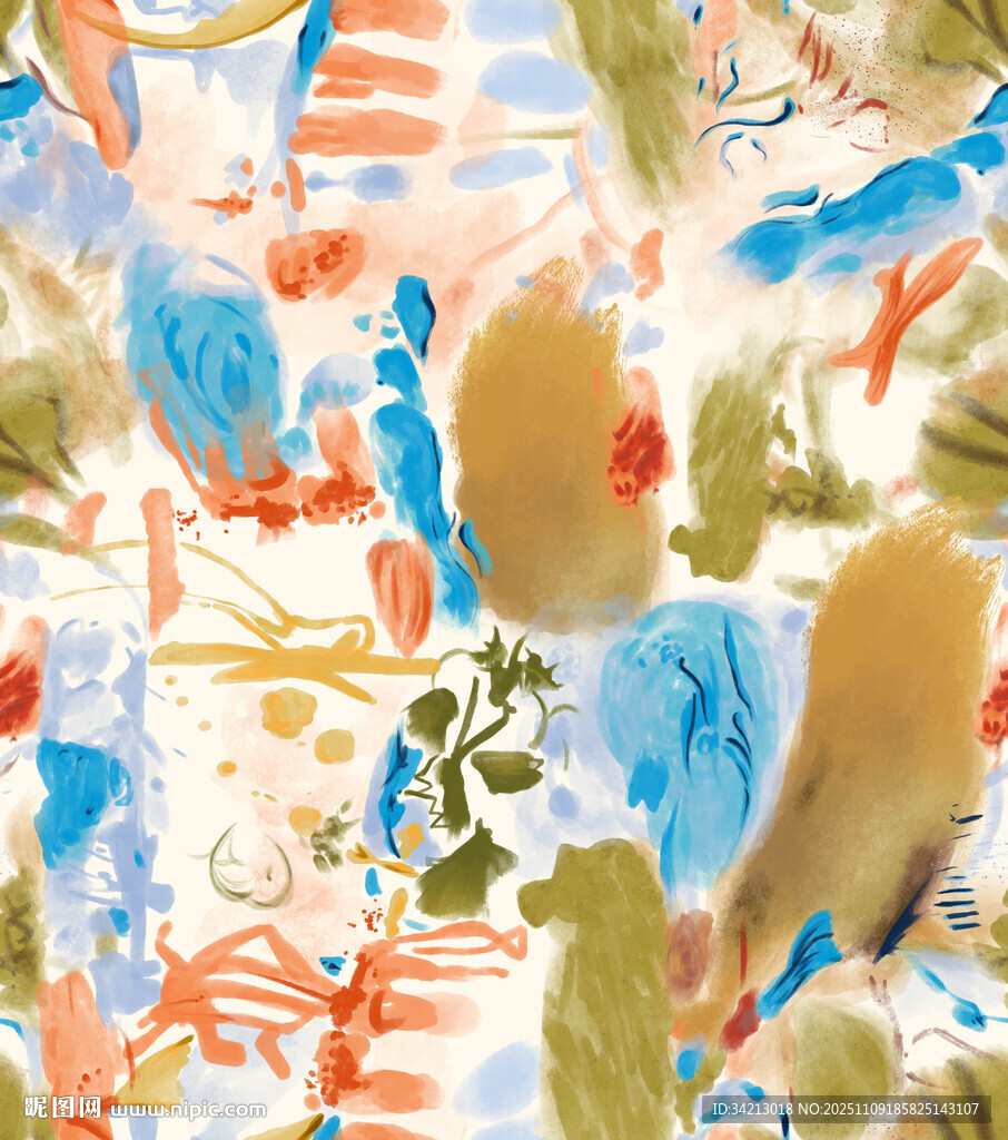 大牌抽象水彩图案