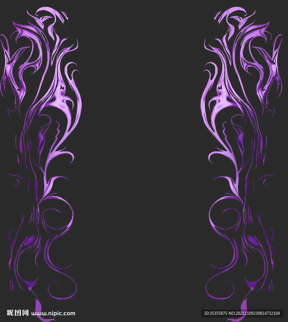 紫色华丽花纹装饰图案