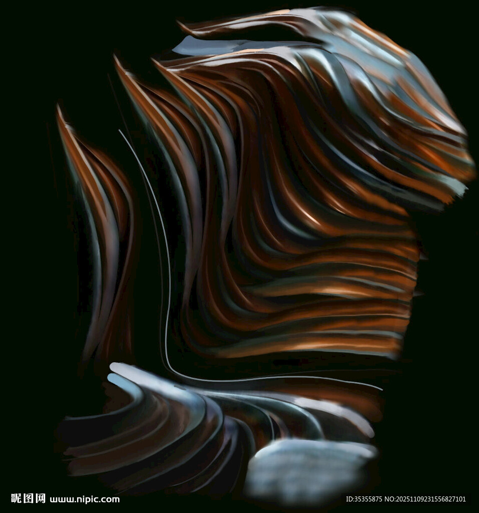 抽象流动发丝人像艺术图