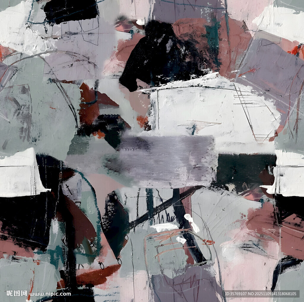 抽象艺术风格的多彩画作