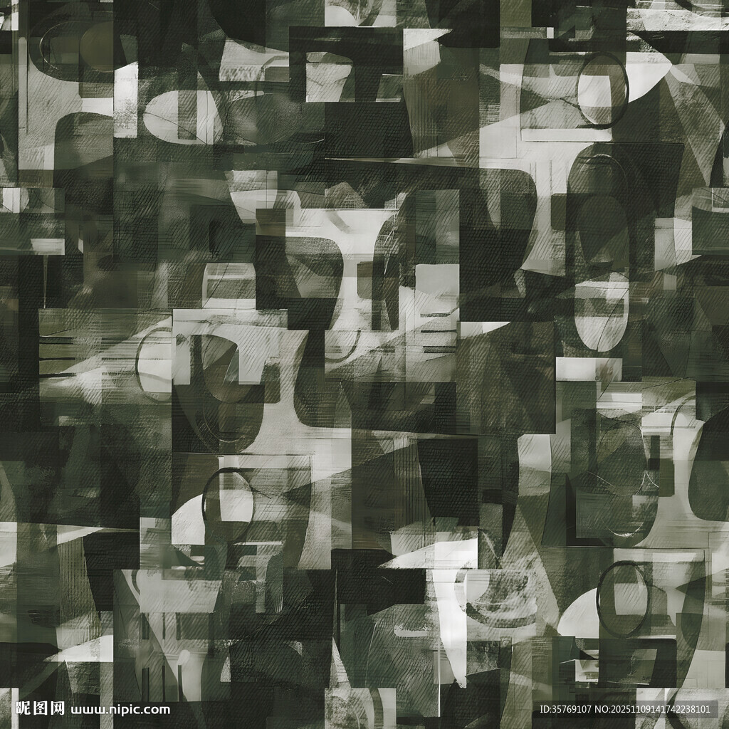 抽象人物拼接艺术画面