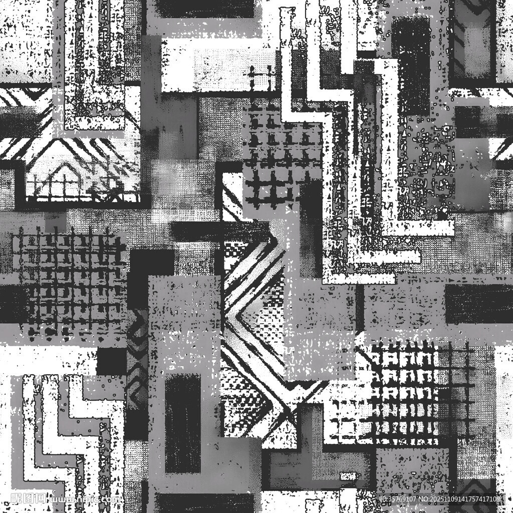 黑白几何抽象图案背景