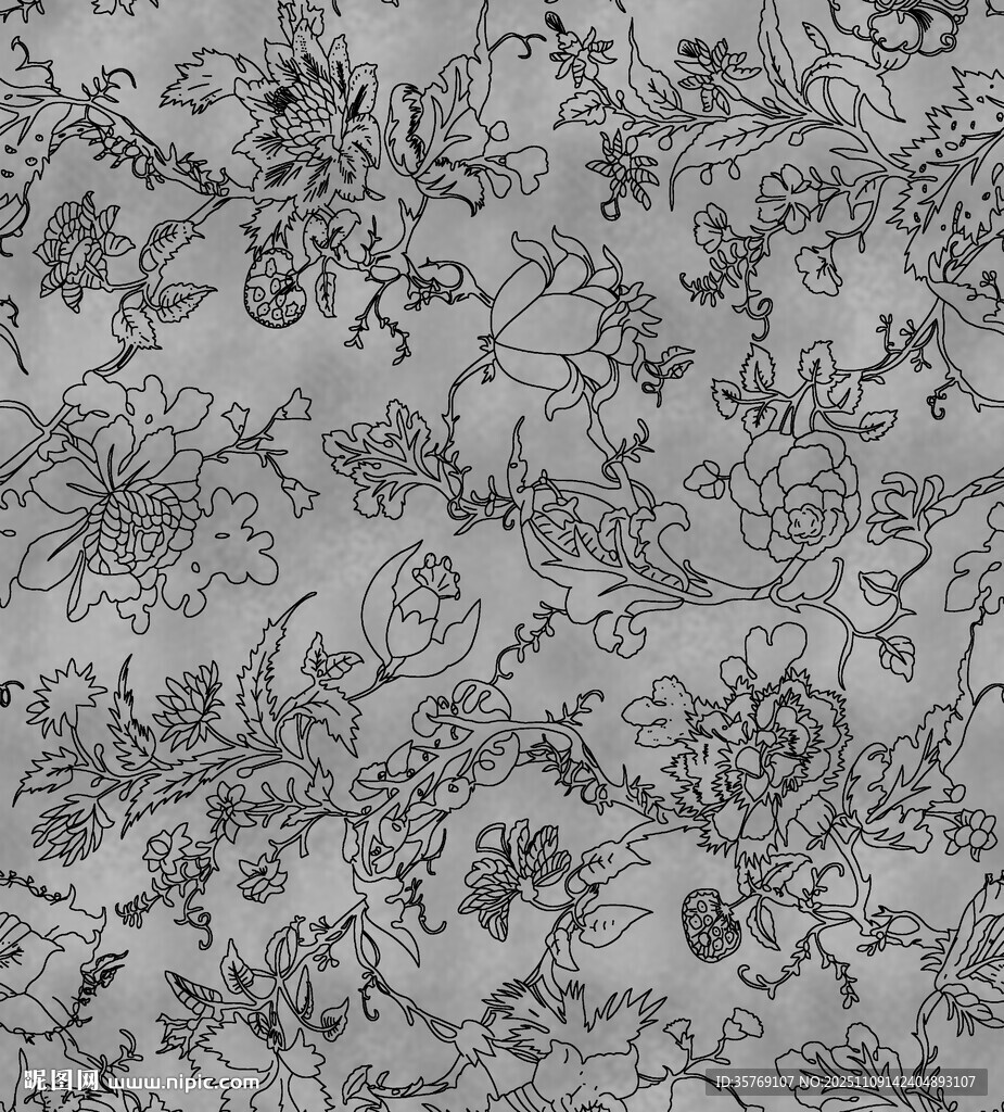 精致黑白蕾丝花纹图案