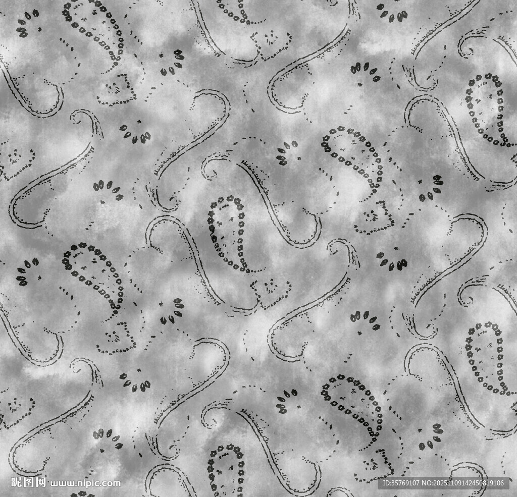 灰色佩斯利花纹图案背景