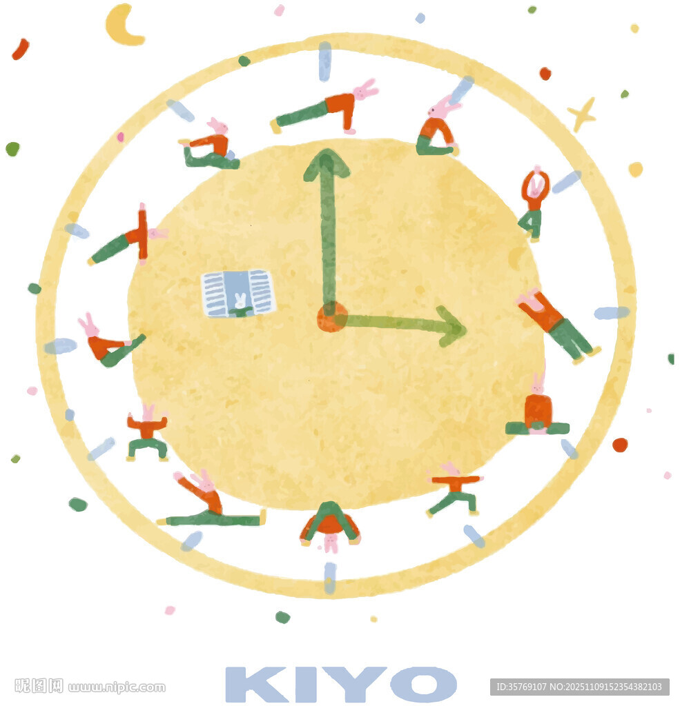 卡通风格时钟插画