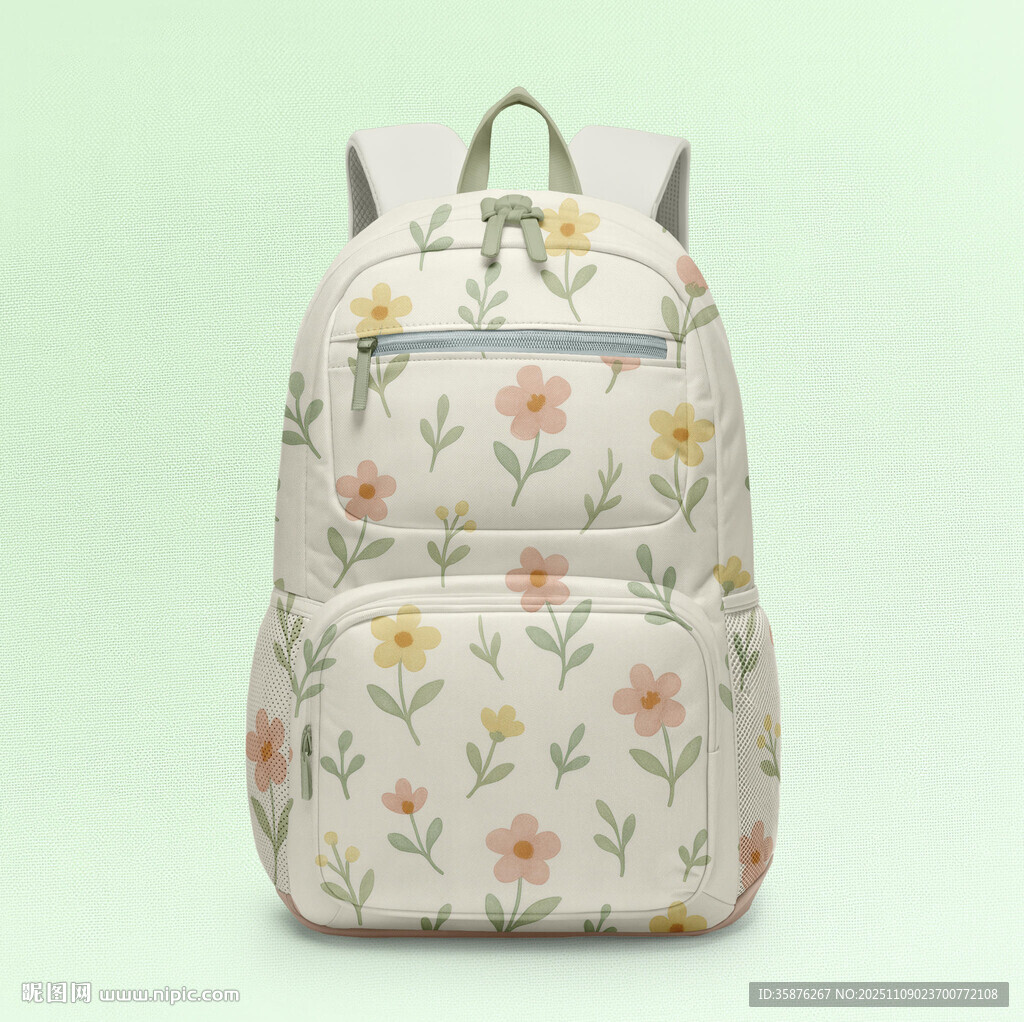 日系小花背包样机展示