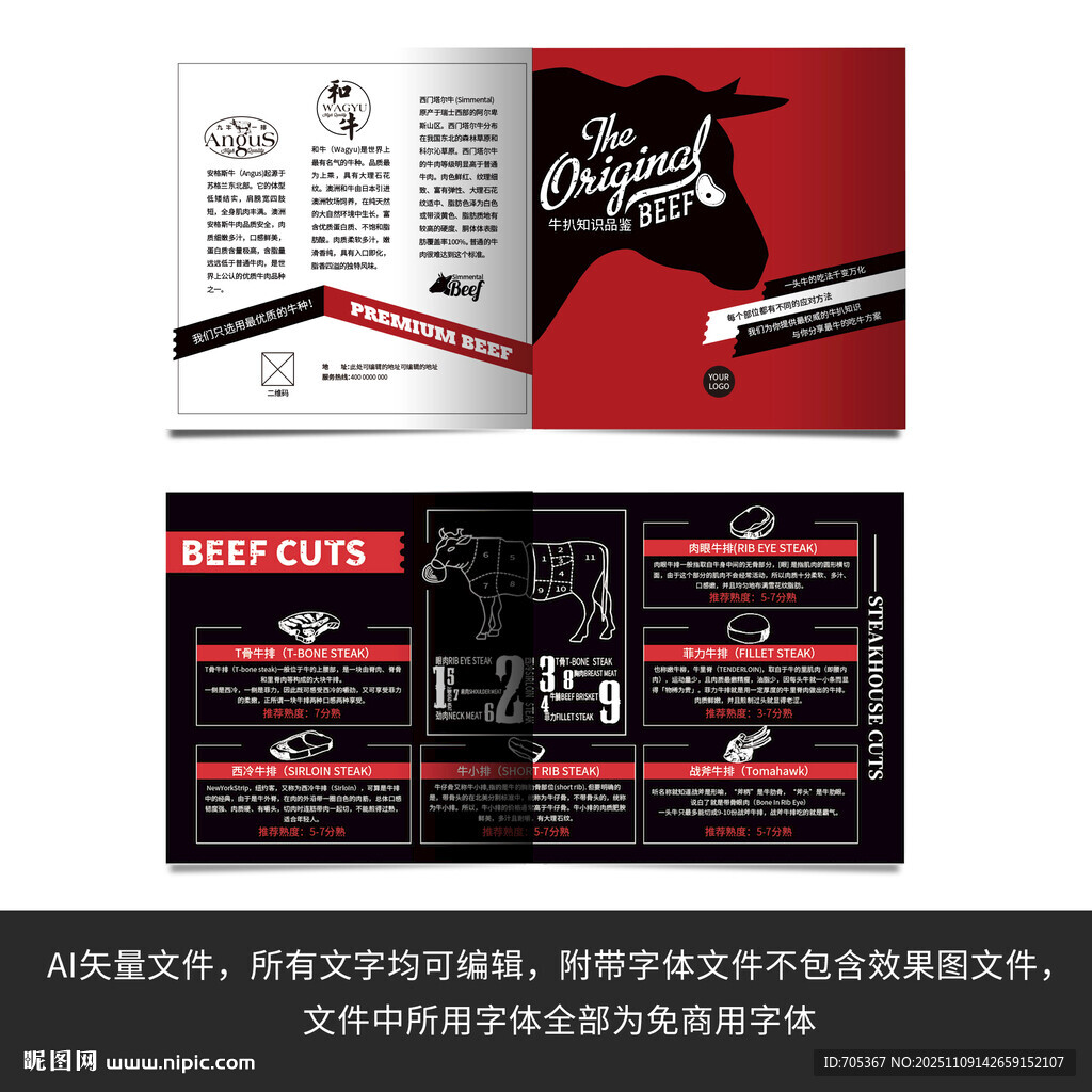 牛排知识折页