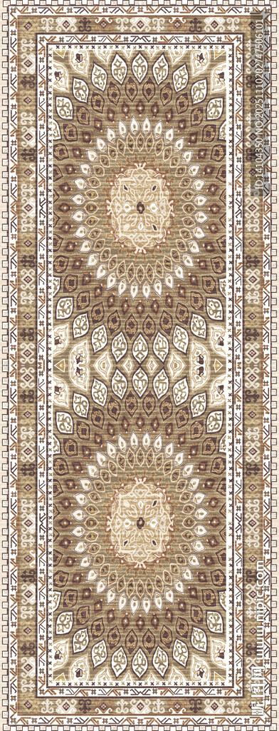 复古风几何图案地毯