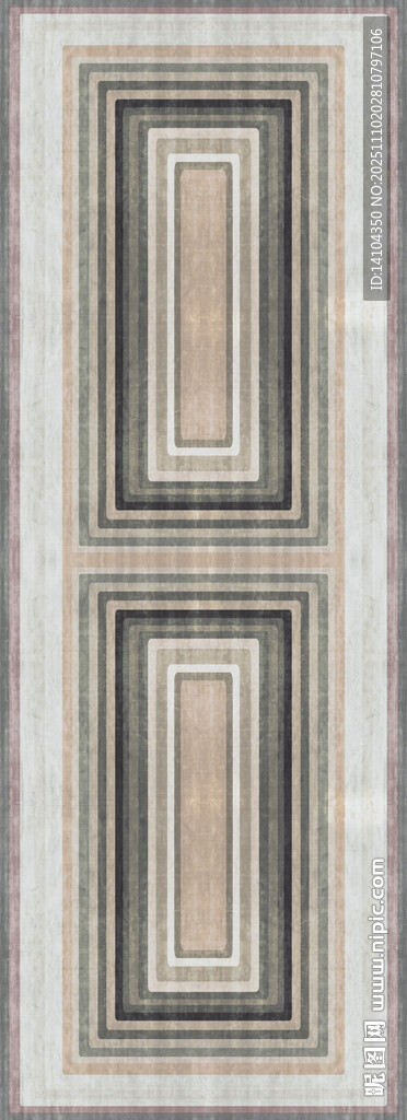 复古条纹双框图案设计