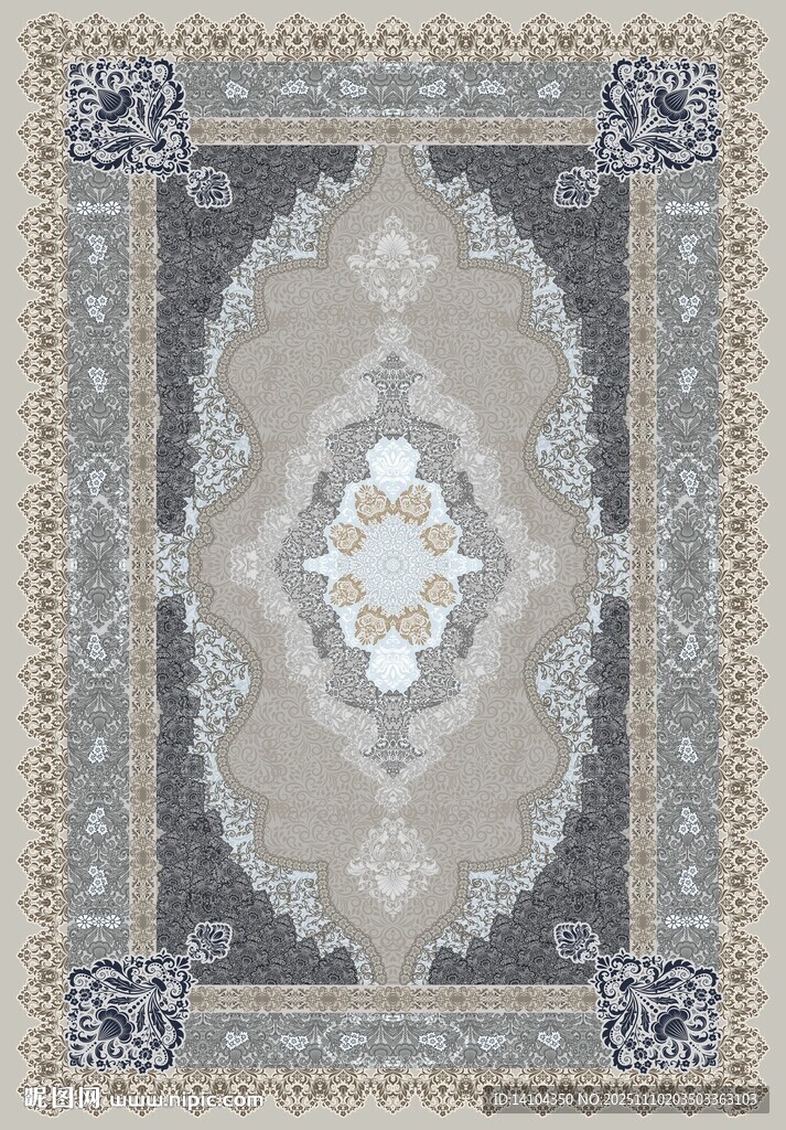 复古几何图案精美地毯