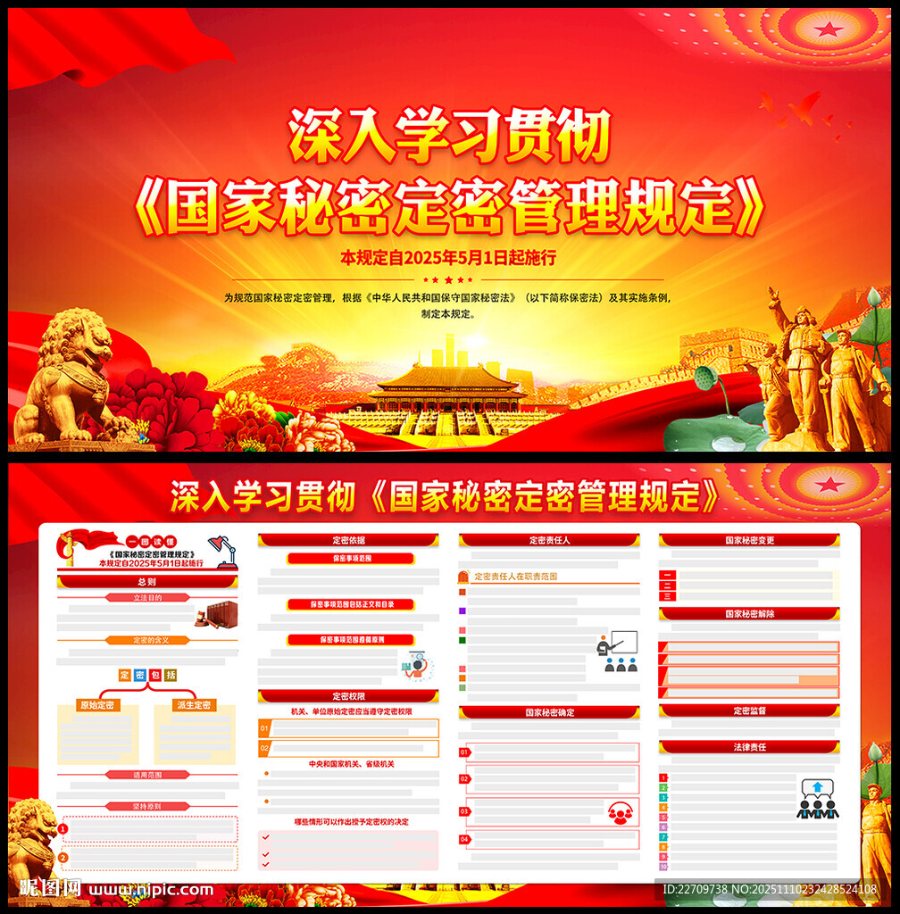 国家秘密定密管理规定展板