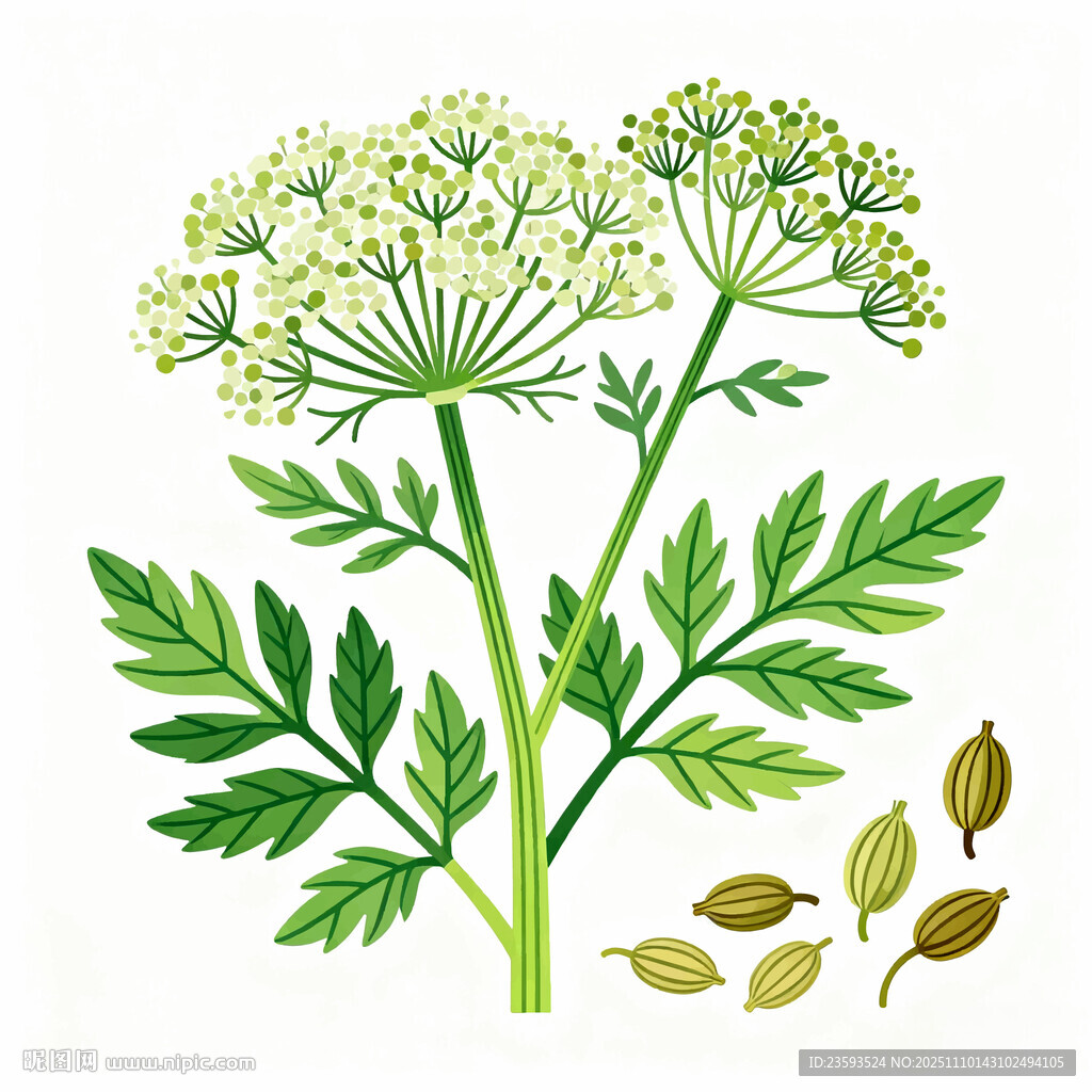 蛇床子矢量插画素材