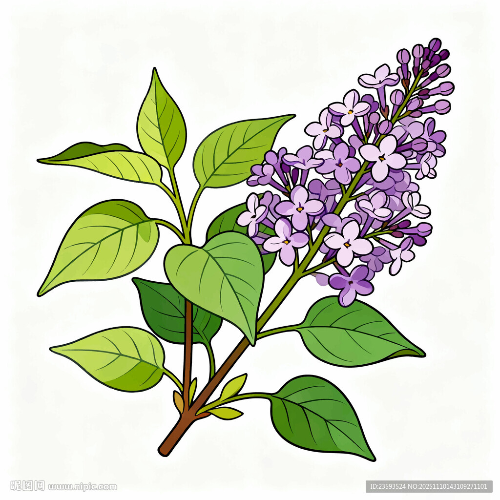 丁香矢量插画素材