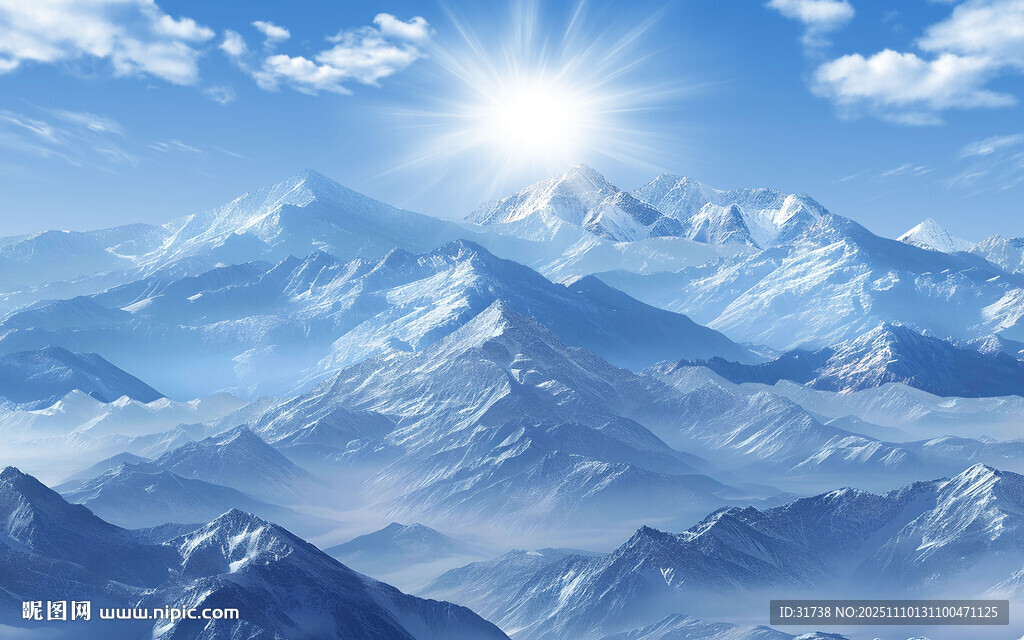 雪山风景背景墙画壁纸