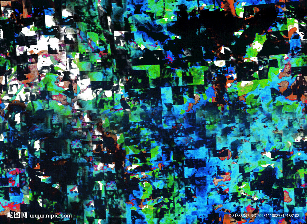 抽象多彩像素化图案背景