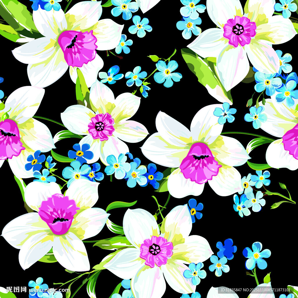 多彩花卉图案背景
