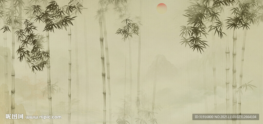 新中式水墨竹影