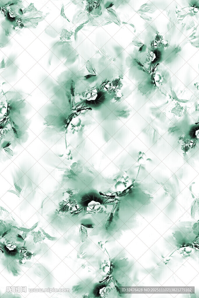 淡绿色水墨晕染纹理图案