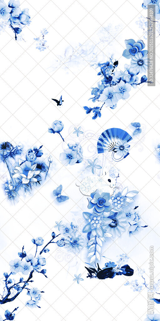 青花瓷花鸟图案