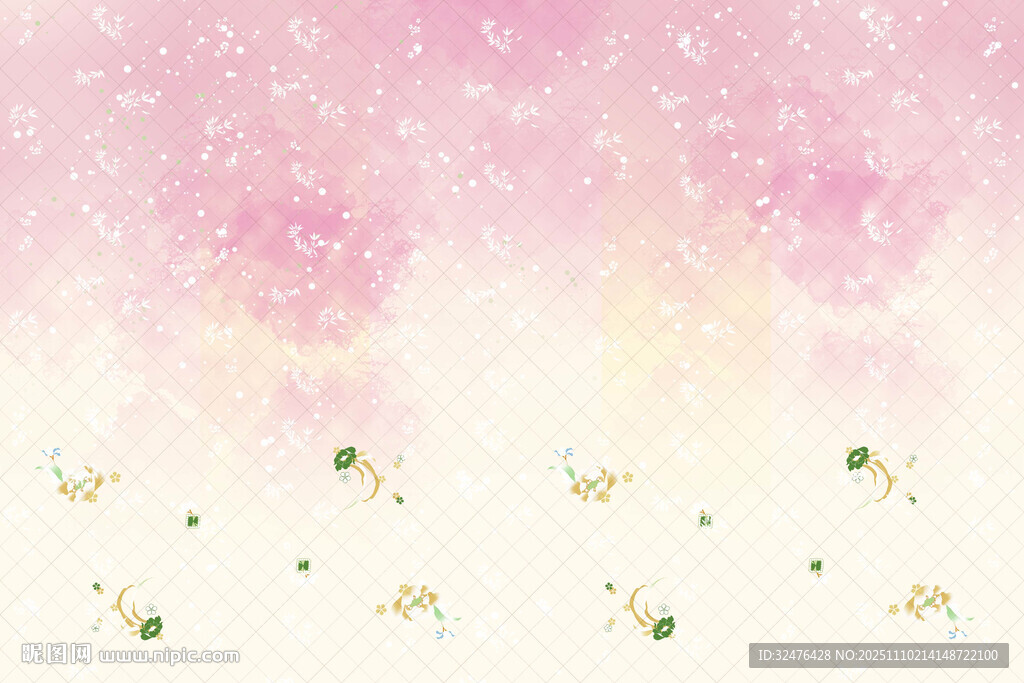 梦幻粉色花卉背景图