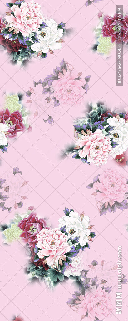 粉色花卉图案背景