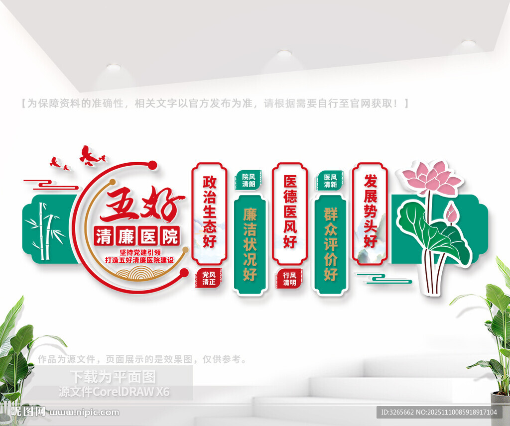 五好清廉医院文化墙