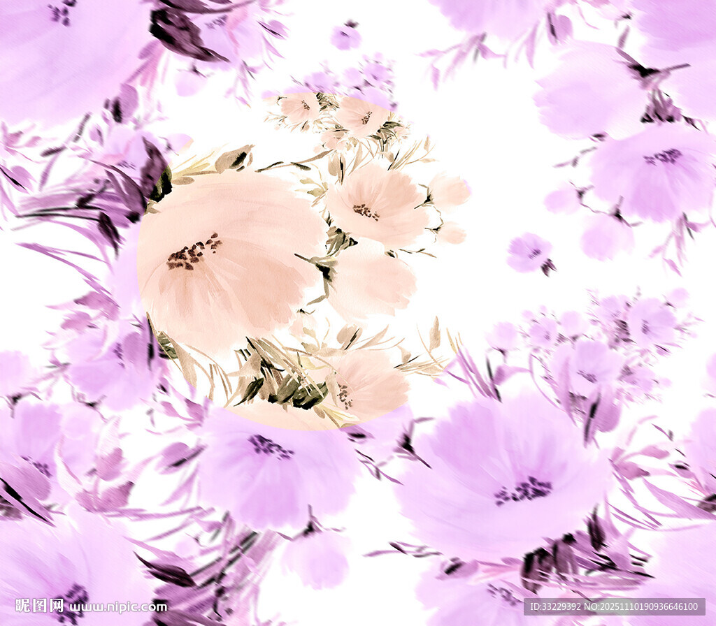 粉色花卉图案背景纹理