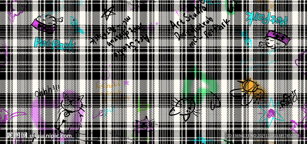 多彩格子图案纹理背景