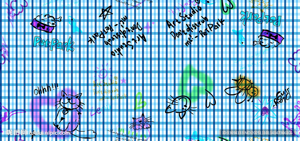 多彩几何图案网格背景