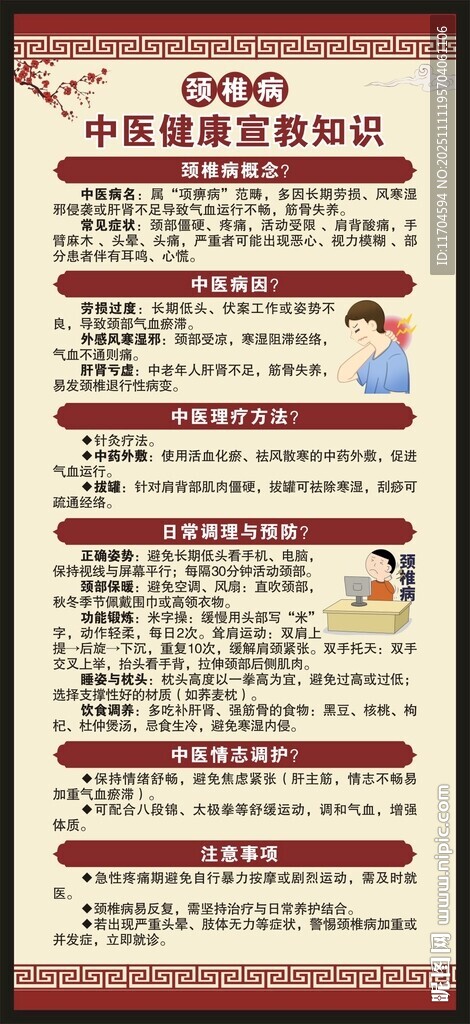 颈椎病中医健康教育知识展架