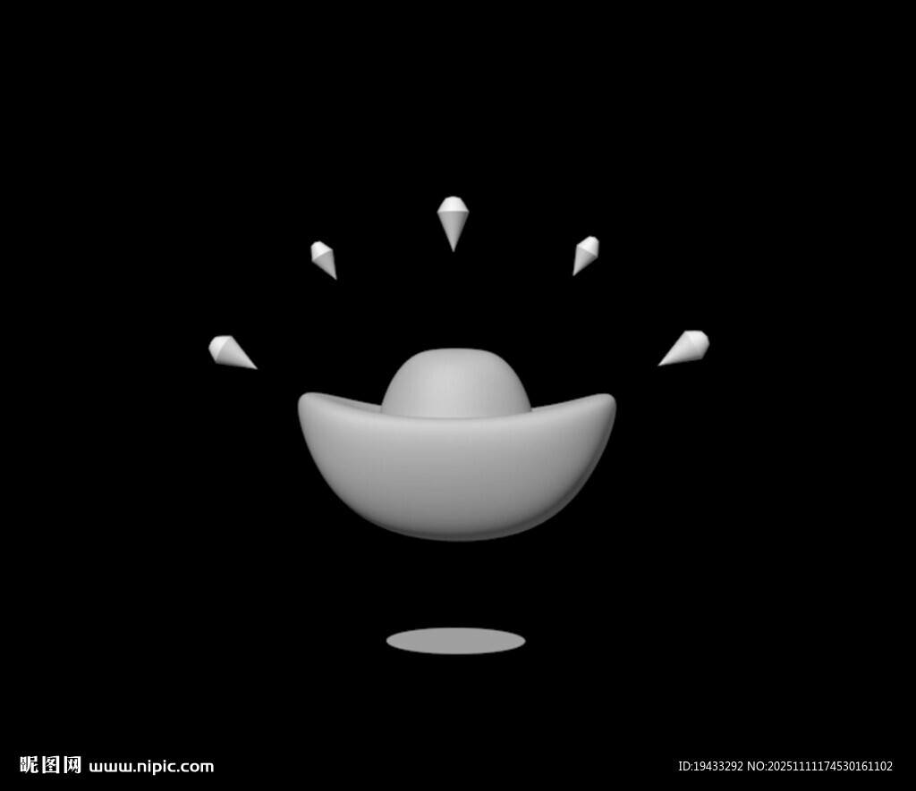 元宝翻滚动画C4D文件