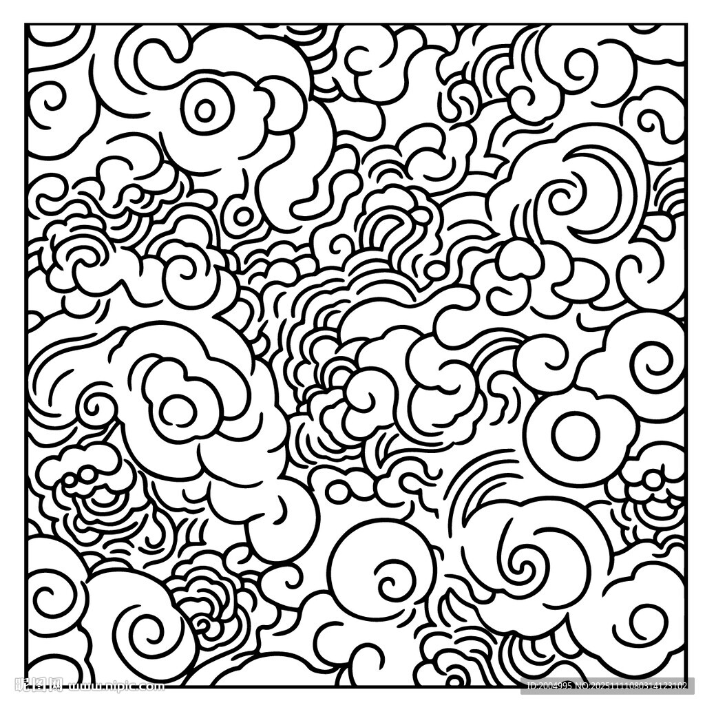 中式传统云纹图案设计