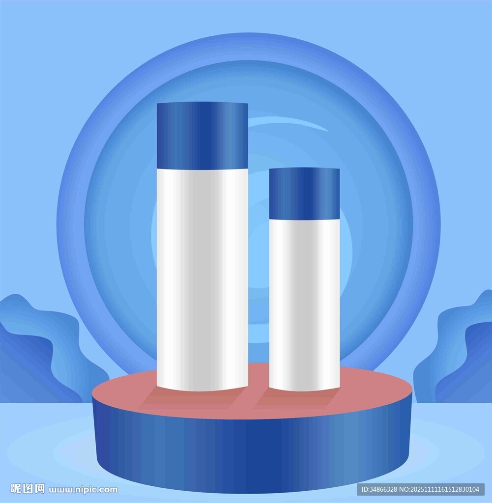 双瓶护肤品展示