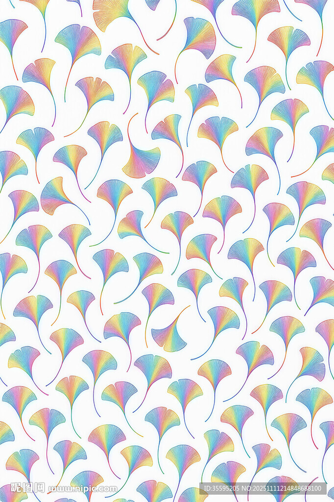 数码印花彩色银杏叶