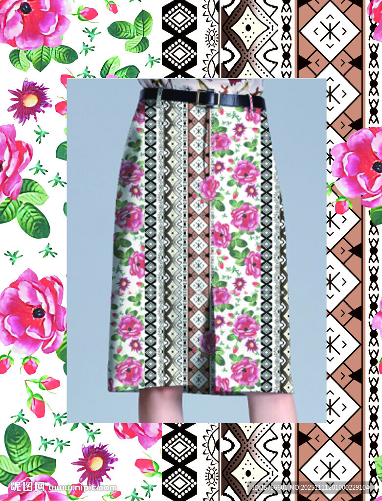 花卉图案服饰搭配展示