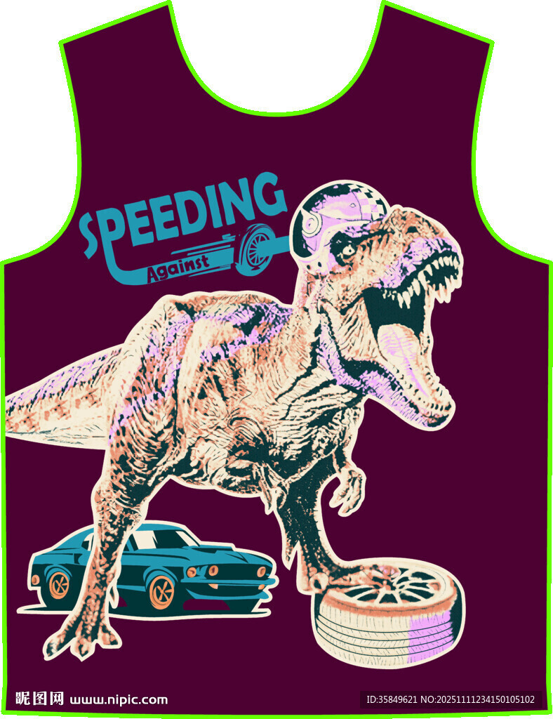 T恤裁片印花素材恐龙