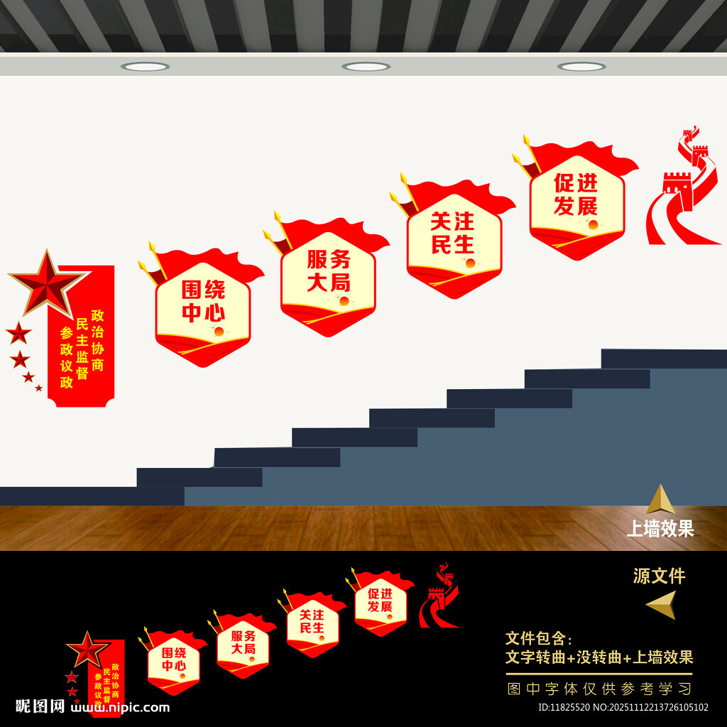 政协楼梯间楼道文化墙