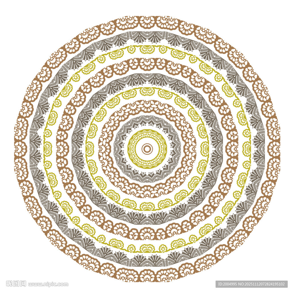 圆形曼陀罗花纹图案设计