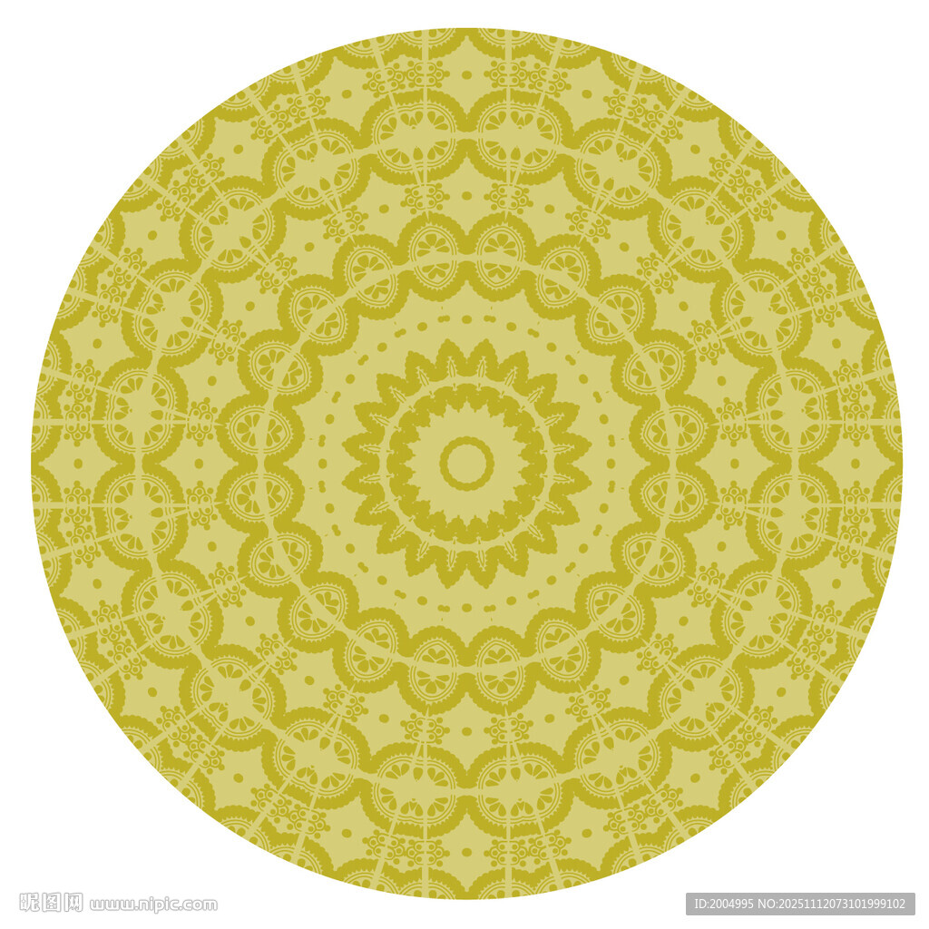 黄色圆形花纹图案