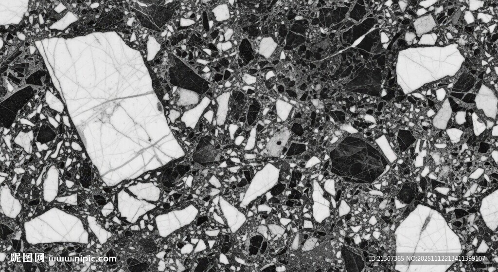 黑白碎石纹理微观图像