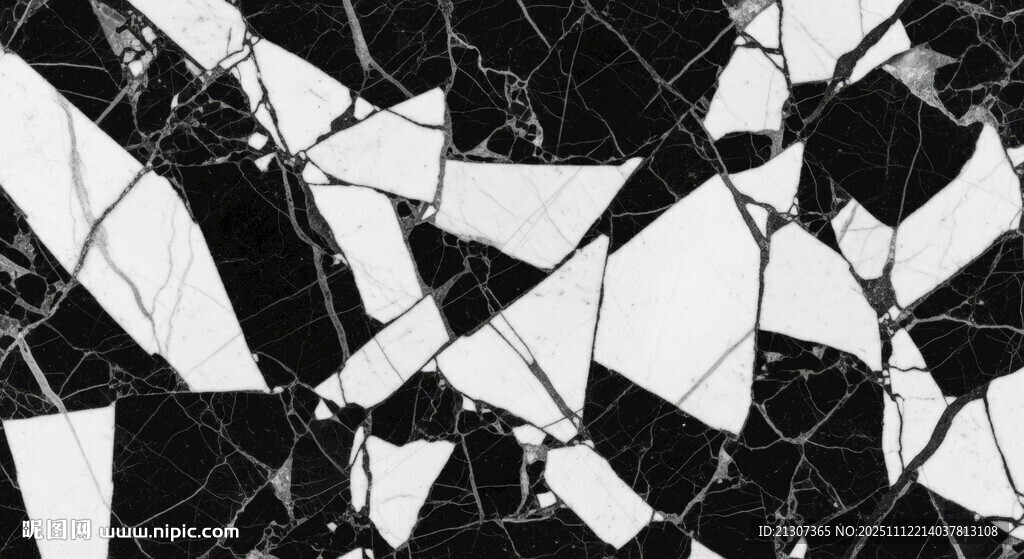 黑白碎裂纹理图案