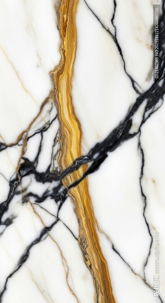 金丝黑线交织大理石纹理