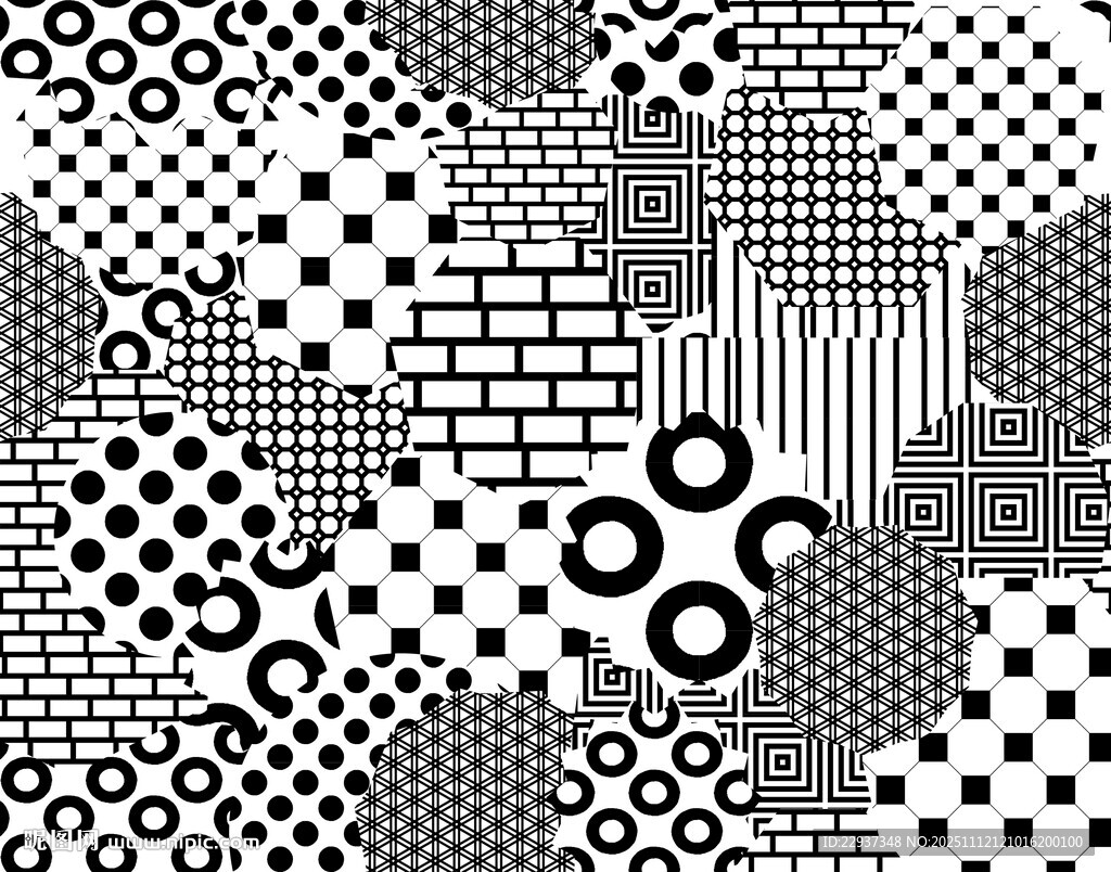 黑白几何图案抽象背景图