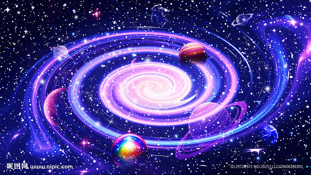 梦幻绚丽的星系景观