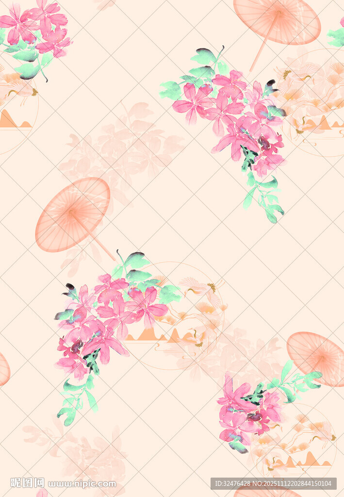 粉色花卉图案背景设计