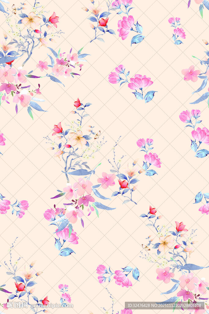 花卉图案布料纹理