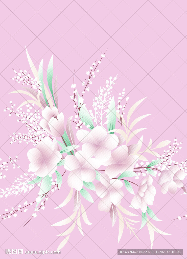 粉色花卉装饰图案