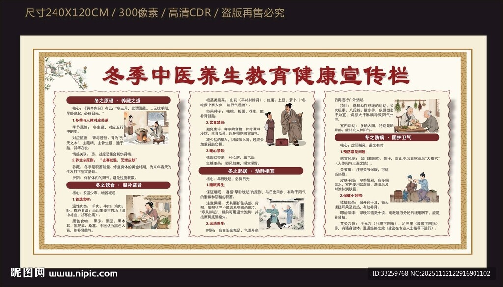 冬季中医养生健康宣传栏