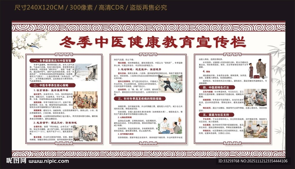 冬季中医健康教育宣传栏