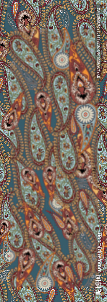 复古佩斯利花纹图案